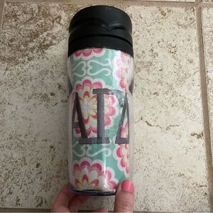 Alpha gamma delta embroidery coffee travel mug